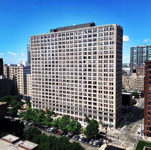 view of building exterior featuring a city view