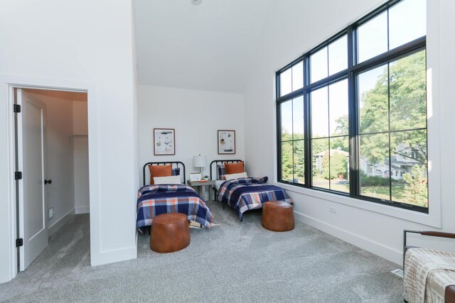 820 Prairie Ave, Naperville, IL 60540 - bedroom with baseboards, lofted ceiling, and carpet floors