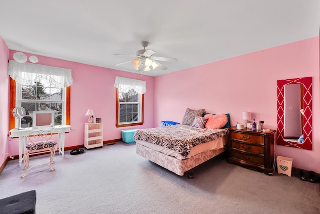 1581 Hunting Hound Ln, Bartlett, IL 60103 - bedroom featuring baseboards, a ceiling fan, and carpet floors