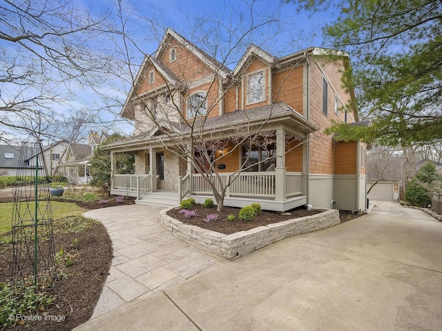4716 Wallbank Ave, Downers Grove, IL 60515 - view of front of property with an outdoor structure and covered porch