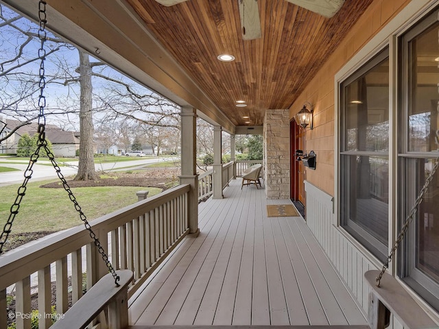 4716 Wallbank Ave, Downers Grove, IL 60515 - wooden terrace featuring a yard and a porch