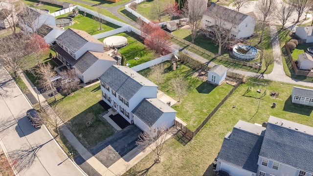 bird's eye view with a residential view