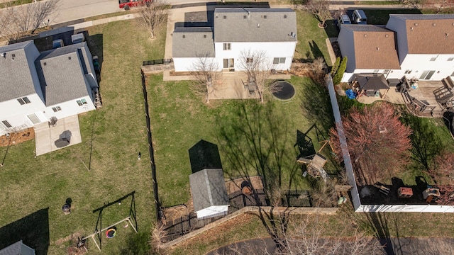 bird's eye view with a residential view