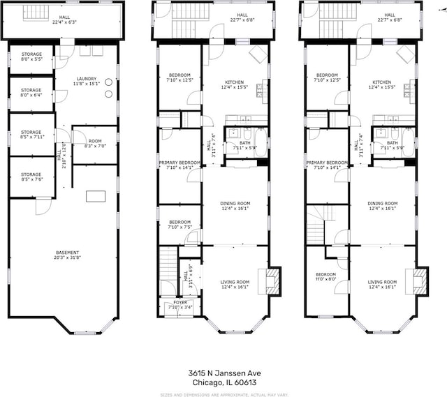 3615 N Janssen Ave, Chicago, IL 60613 - plan
