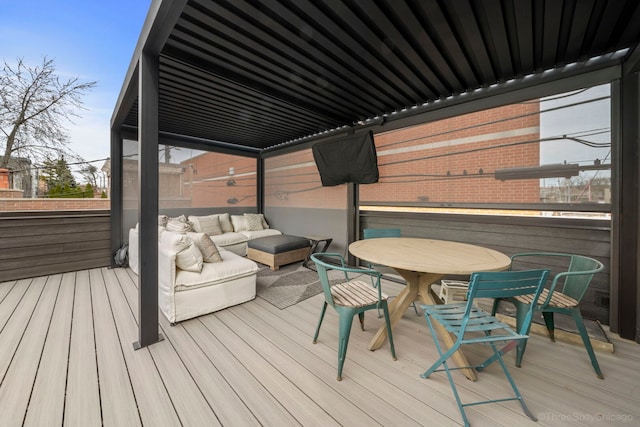 3615 N Janssen Ave, Chicago, IL 60613 - wooden deck featuring outdoor lounge area and outdoor dining space