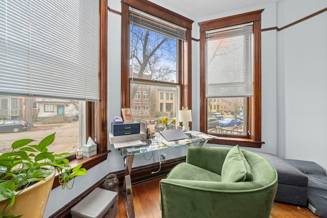 3615 N Janssen Ave, Chicago, IL 60613 - home office featuring wood finished floors