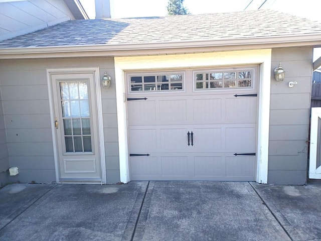 garage with driveway