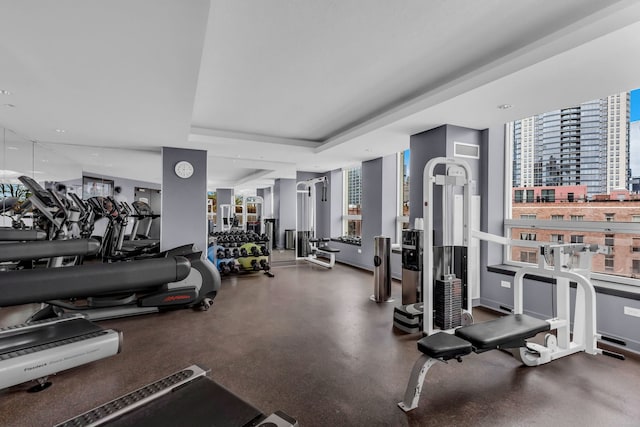 600 N Kingsbury St Unit 1114, Chicago, IL 60654 - gym featuring visible vents and a raised ceiling
