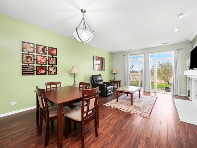 2409 Golf Ridge Cir, Naperville, IL 60563 - dining space featuring dark wood-type flooring and baseboards