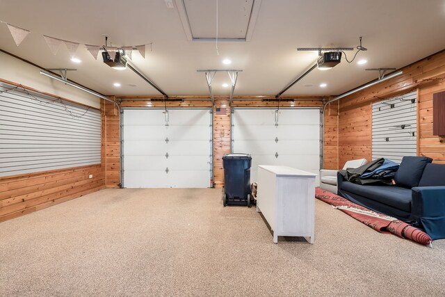 620 S Scoville Ave, Oak Park, IL 60304 - garage featuring a garage door opener and wood walls