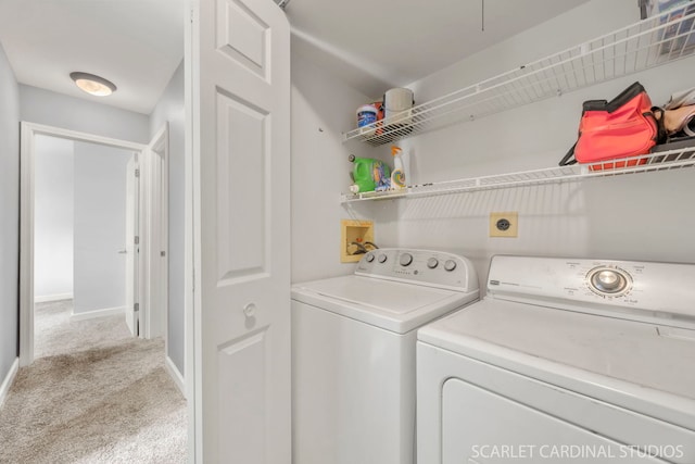 2690 Moss Ln, Aurora, IL 60504 - laundry room with carpet floors, washing machine and dryer, and baseboards