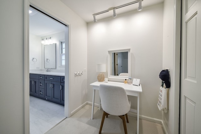1007 Canonero Dr, Naperville, IL 60540 - bathroom with vanity and rail lighting