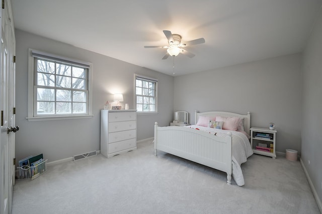 1007 Canonero Dr, Naperville, IL 60540 - carpeted bedroom with visible vents, baseboards, and a ceiling fan