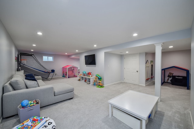 1007 Canonero Dr, Naperville, IL 60540 - game room featuring recessed lighting, carpet, and baseboards