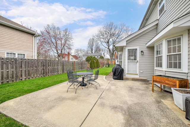 1007 Canonero Dr, Naperville, IL 60540 - view of patio / terrace featuring outdoor dining area, a fenced backyard, and area for grilling