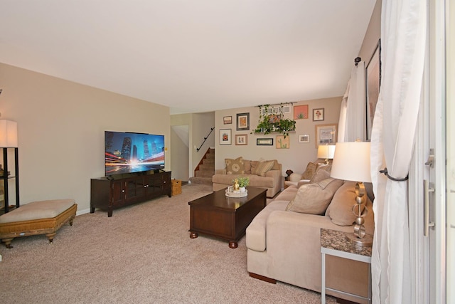 1603 Aurora Way, Normal, IL 61761 - carpeted living room featuring stairs