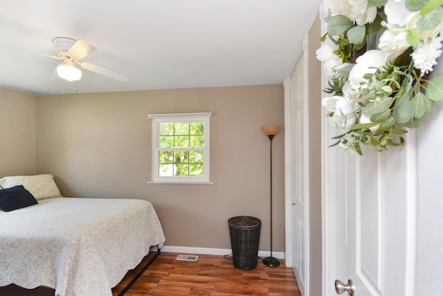 1603 Aurora Way, Normal, IL 61761 - bedroom with dark wood-type flooring, baseboards, and a ceiling fan