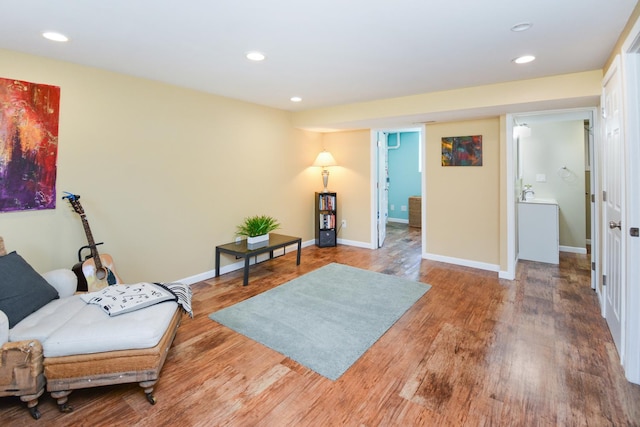 1603 Aurora Way, Normal, IL 61761 - living area with wood finished floors, baseboards, and recessed lighting