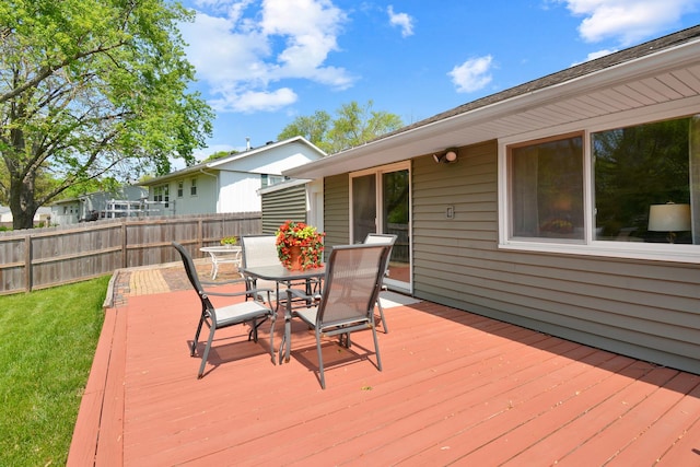 1603 Aurora Way, Normal, IL 61761 - wooden deck with outdoor dining space