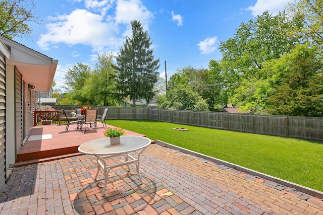 1603 Aurora Way, Normal, IL 61761 - view of patio featuring outdoor dining space and a wooden deck