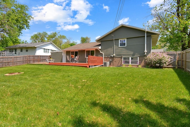 1603 Aurora Way, Normal, IL 61761 - rear view of property featuring a wooden deck and central AC