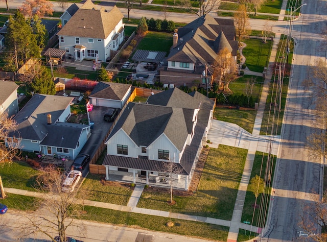 aerial view featuring a residential view