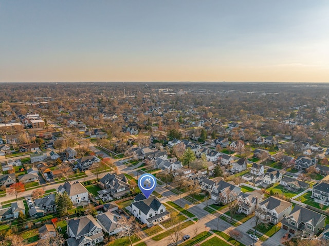 drone / aerial view featuring a residential view
