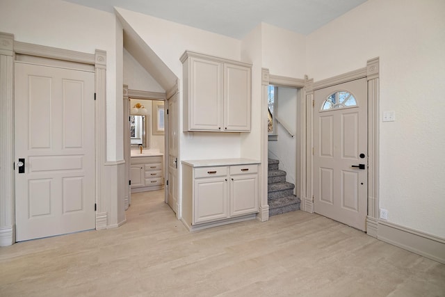 505 S Indiana Ave, Kankakee, IL 60901 - entrance foyer featuring light wood-style flooring and stairs