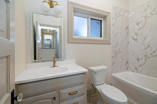 505 S Indiana Ave, Kankakee, IL 60901 - bathroom featuring a textured wall, vanity, and toilet