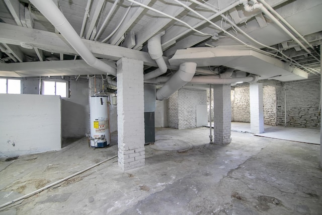 505 S Indiana Ave, Kankakee, IL 60901 - below grade area featuring brick wall and gas water heater