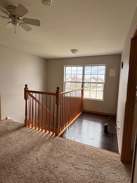 678 Meridian Way, Antioch, IL 60002 - spare room featuring ceiling fan and wood finished floors