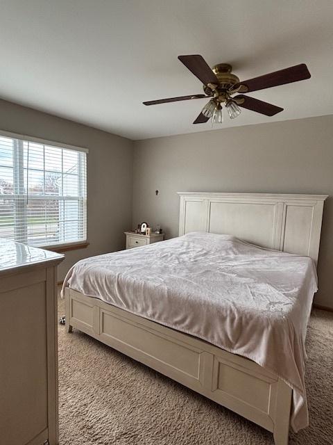 678 Meridian Way, Antioch, IL 60002 - bedroom featuring a ceiling fan and light colored carpet
