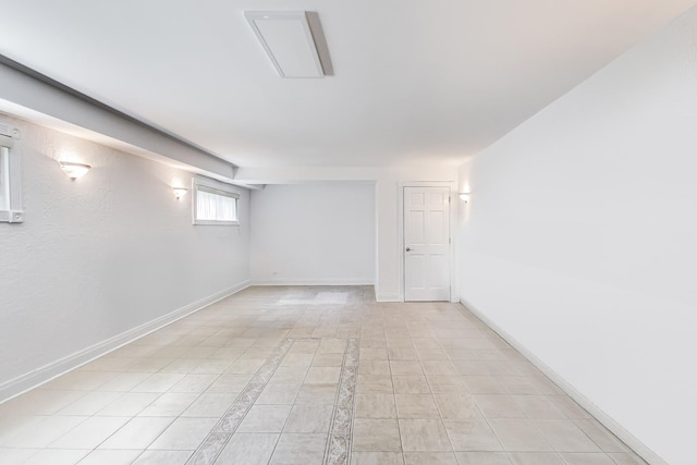 basement with baseboards