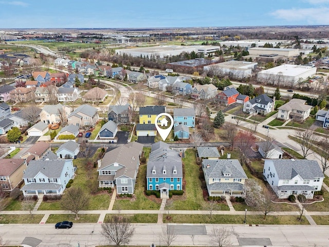 bird's eye view with a residential view