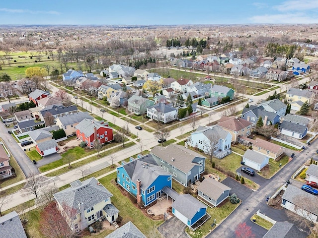 aerial view with a residential view