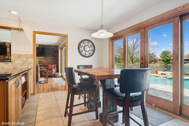 22846 W Lochanora Dr, Hawthorn Woods, IL 60047 - dining space with french doors, recessed lighting, and light tile patterned floors