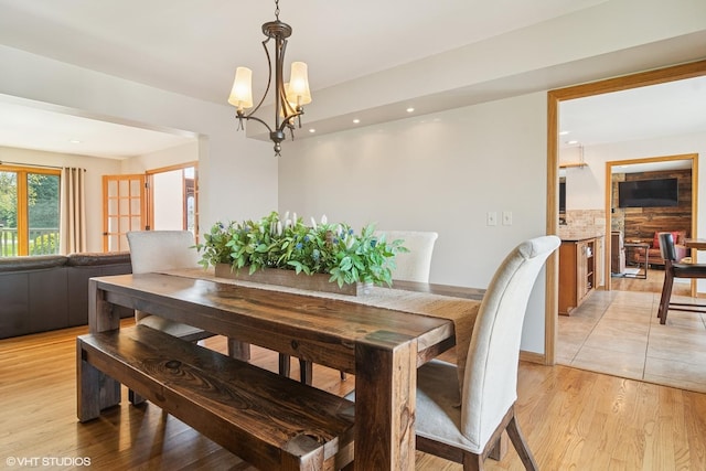 22846 W Lochanora Dr, Hawthorn Woods, IL 60047 - dining room featuring light wood finished floors, a chandelier, and recessed lighting