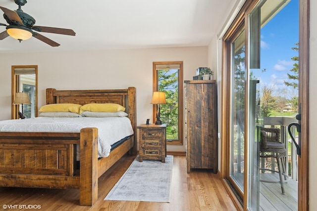 22846 W Lochanora Dr, Hawthorn Woods, IL 60047 - bedroom with wood finished floors, ceiling fan, and access to outside