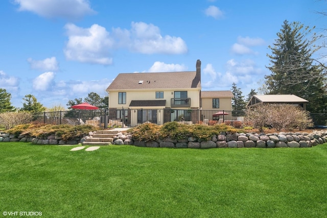 22846 W Lochanora Dr, Hawthorn Woods, IL 60047 - rear view of house with a chimney