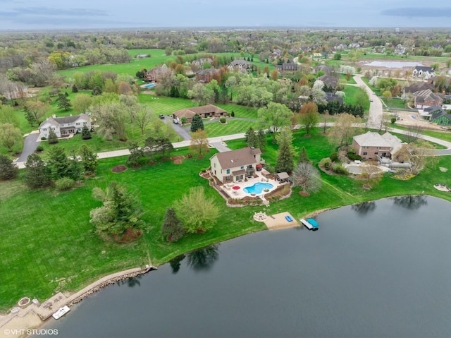 22846 W Lochanora Dr, Hawthorn Woods, IL 60047 - aerial view of property and surrounding area featuring a large body of water and a pool