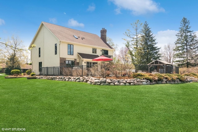 22846 W Lochanora Dr, Hawthorn Woods, IL 60047 - rear view of property with a chimney