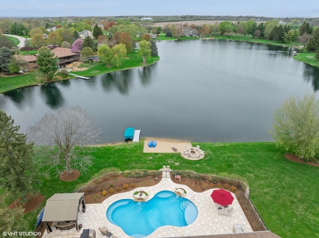 22846 W Lochanora Dr, Hawthorn Woods, IL 60047 - aerial view of a large body of water and a pool