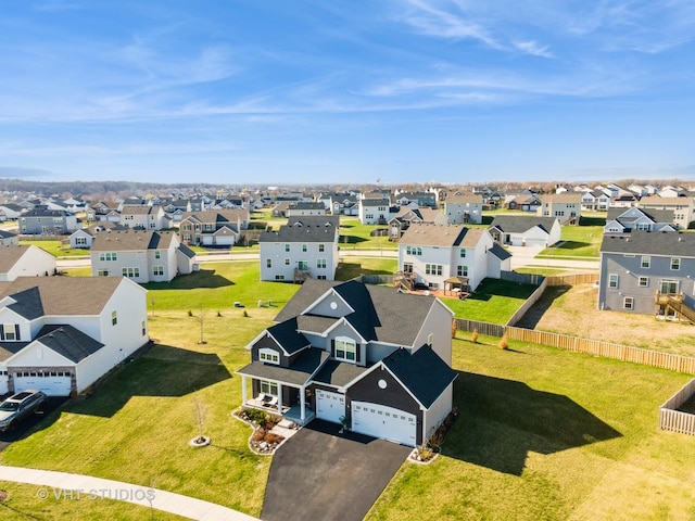 drone / aerial view featuring a residential view