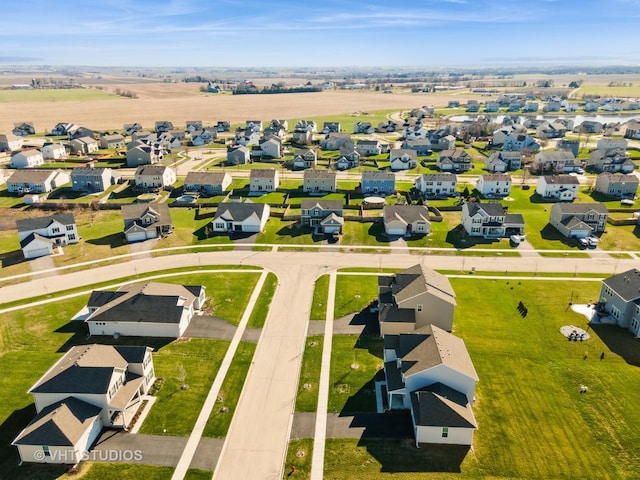 aerial view with a residential view
