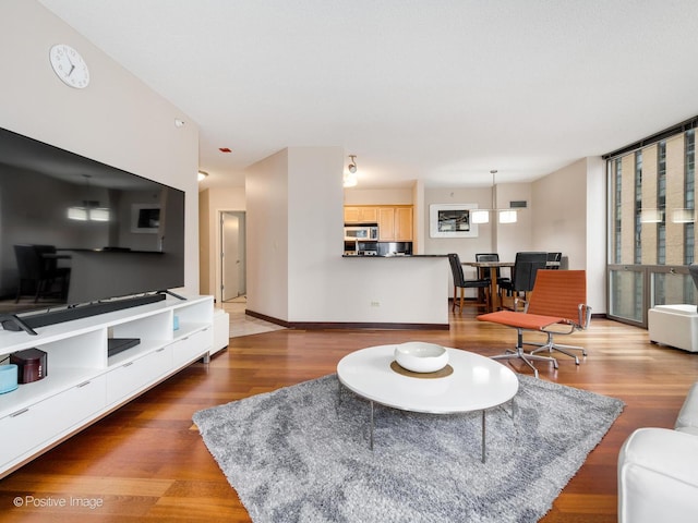 222 N Columbus Dr Unit 809, Chicago, IL 60601 - living room with wood finished floors and baseboards
