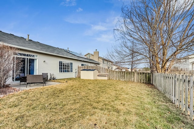 1412 Plantain Dr, Minooka, IL 60447 - view of yard featuring a patio and a fenced backyard