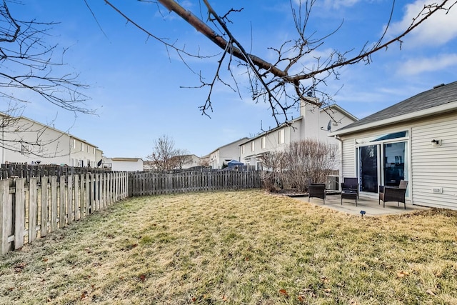 1412 Plantain Dr, Minooka, IL 60447 - view of yard featuring a fenced backyard and a patio