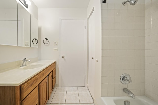 924 Coach Rd Unit 1, Palatine, IL 60074 - full bathroom featuring tile patterned flooring, bathing tub / shower combination, and vanity