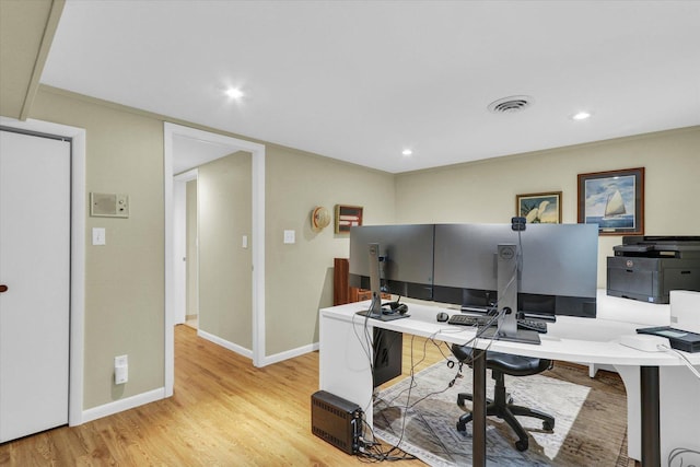 1104 Parkview Dr, Mahomet, IL 61853 - office featuring light wood finished floors and recessed lighting