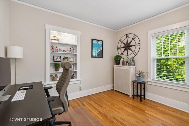 406 S Evergreen Ave, Arlington Heights, IL 60005 - office space featuring ornamental molding, baseboards, and light wood finished floors
